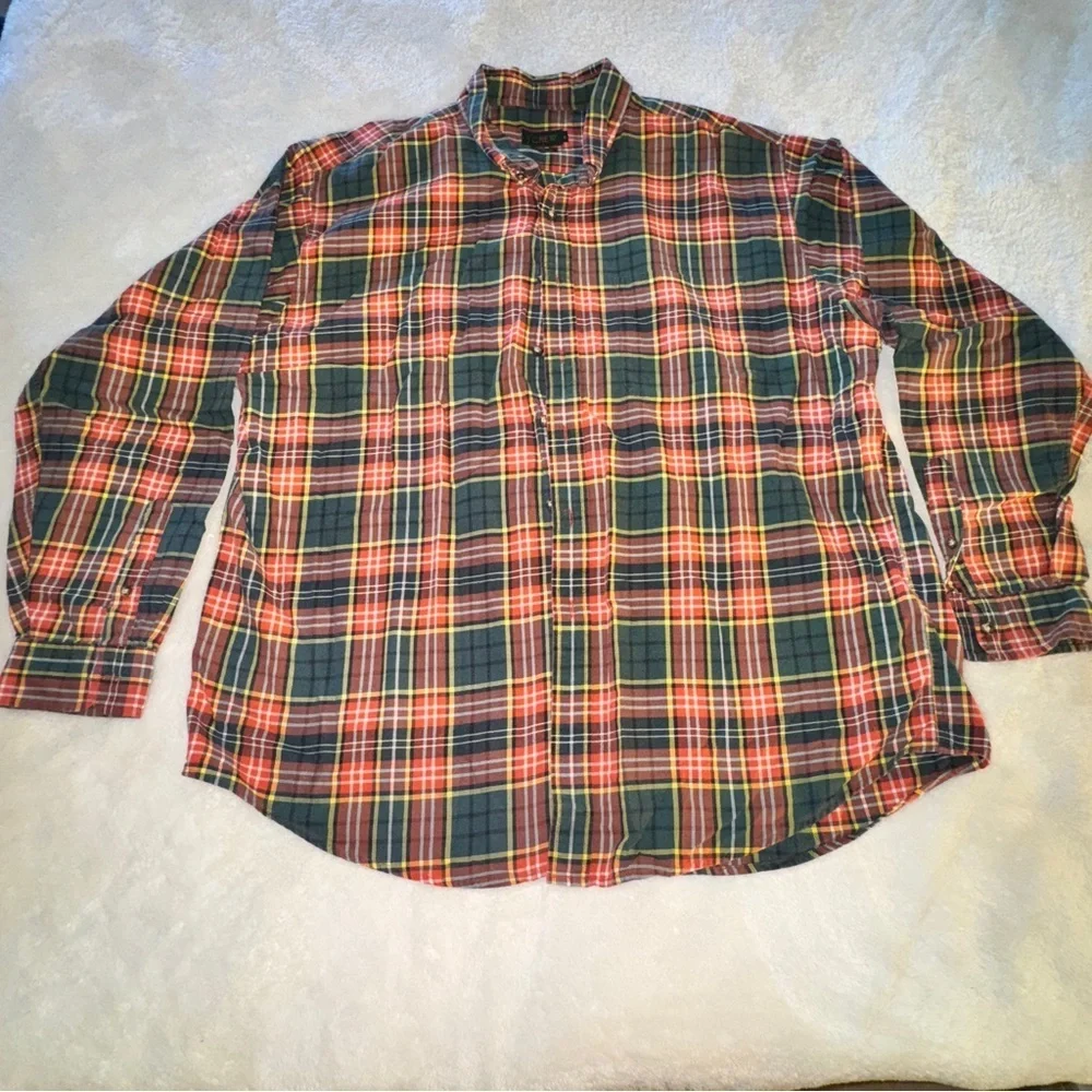J. Crew Men's Vibrant Plaid Button Down Shirt